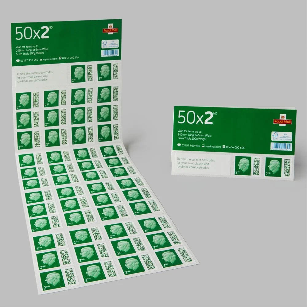 50 x Royal Mail 2nd Class Stamps