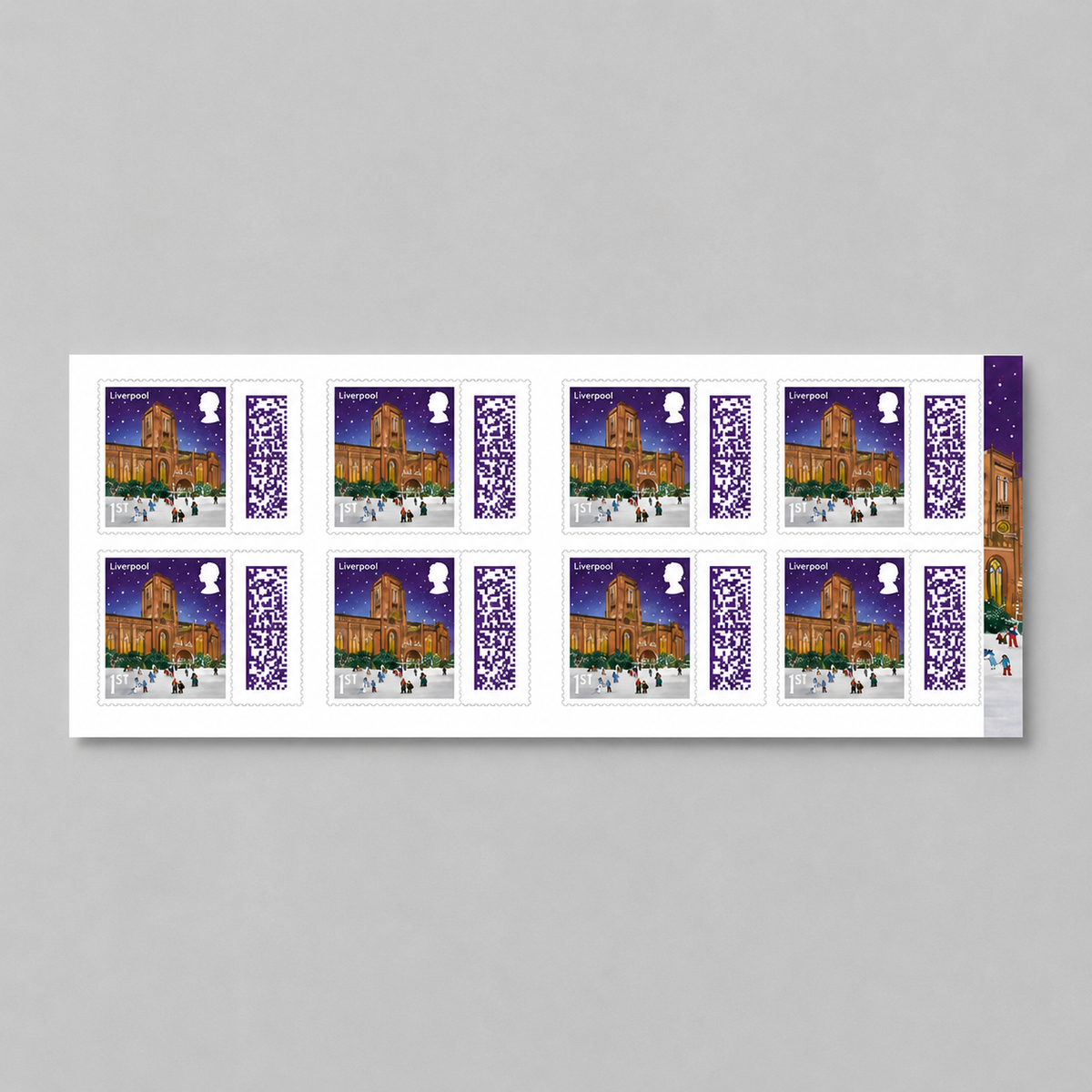 8 x Royal Mail 1st Class Christmas Stamps
